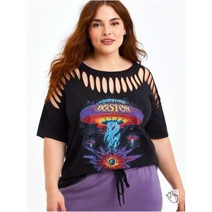 Torrid size 0 Boston slash destruction band tee vintage band tshirt plus size
